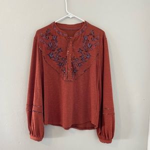 Free People Sundance Kid Henley Top